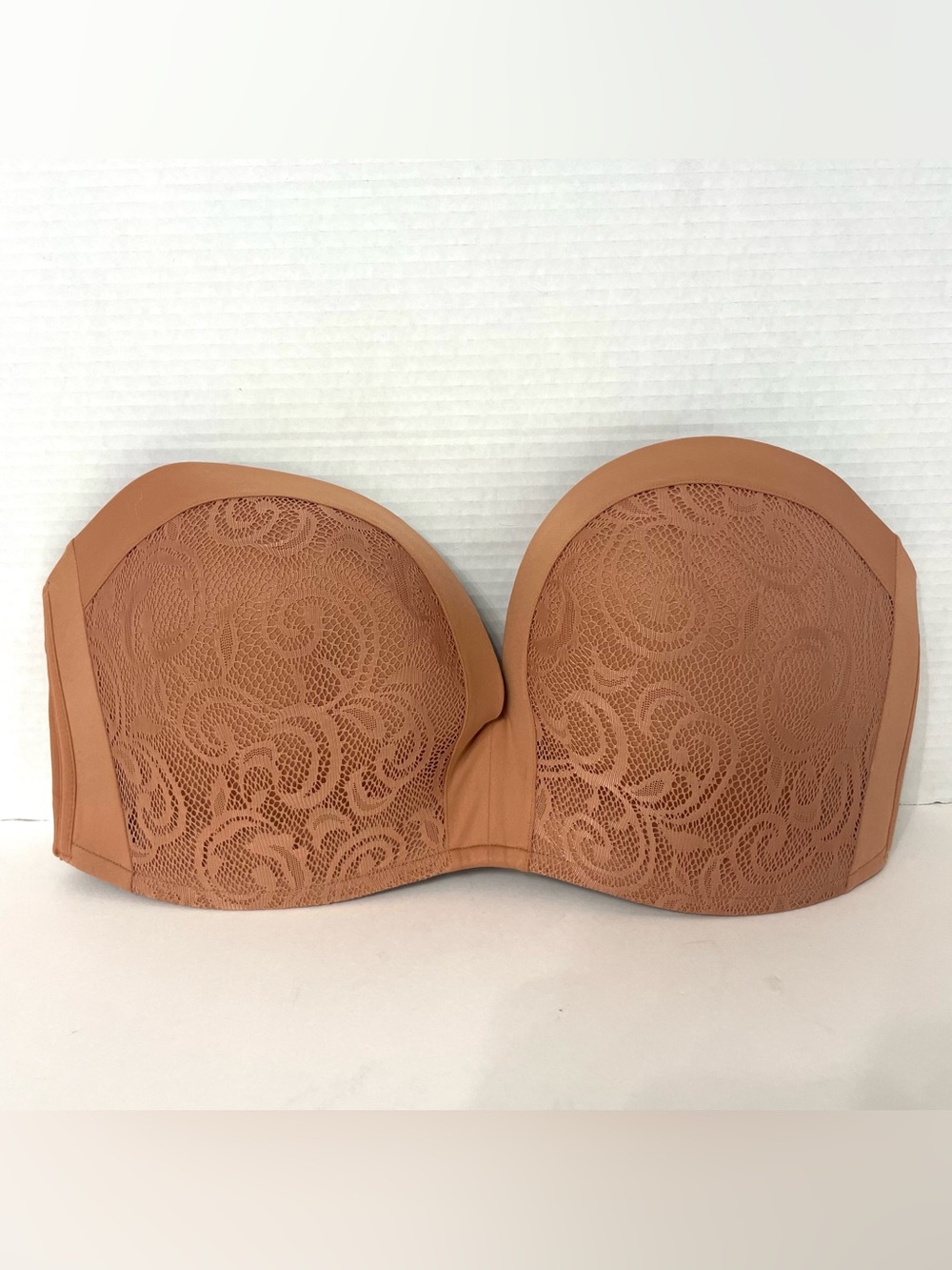 NWT DELIMIRA Womens Slightly Padded Lift Support Lace Strapless Bra 42D Sun Kiss